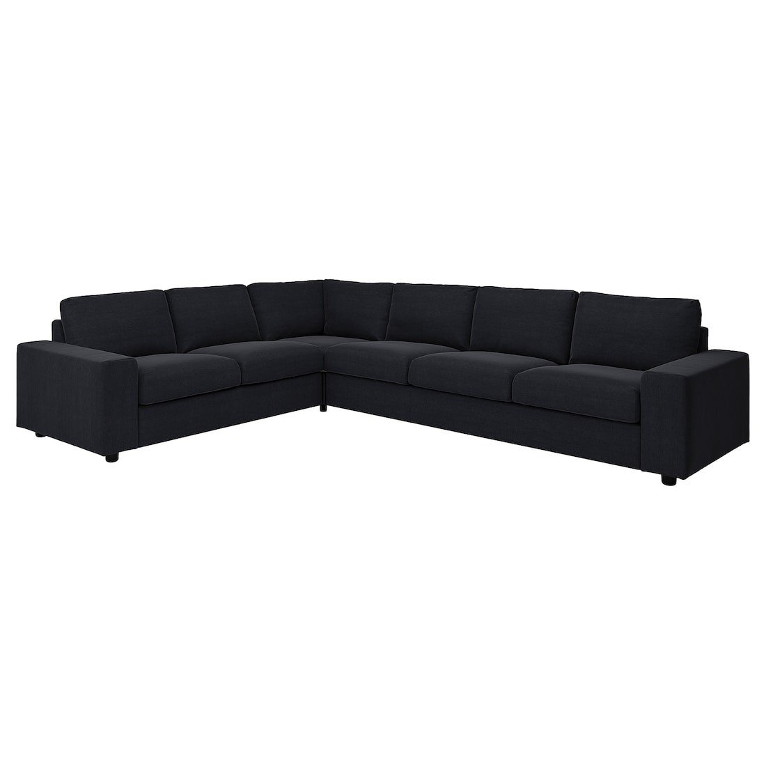 VIMLE ВІМЛЕ 5-місний кутовий диван, з широкими підлокітниками / Saxemara чорно-синій