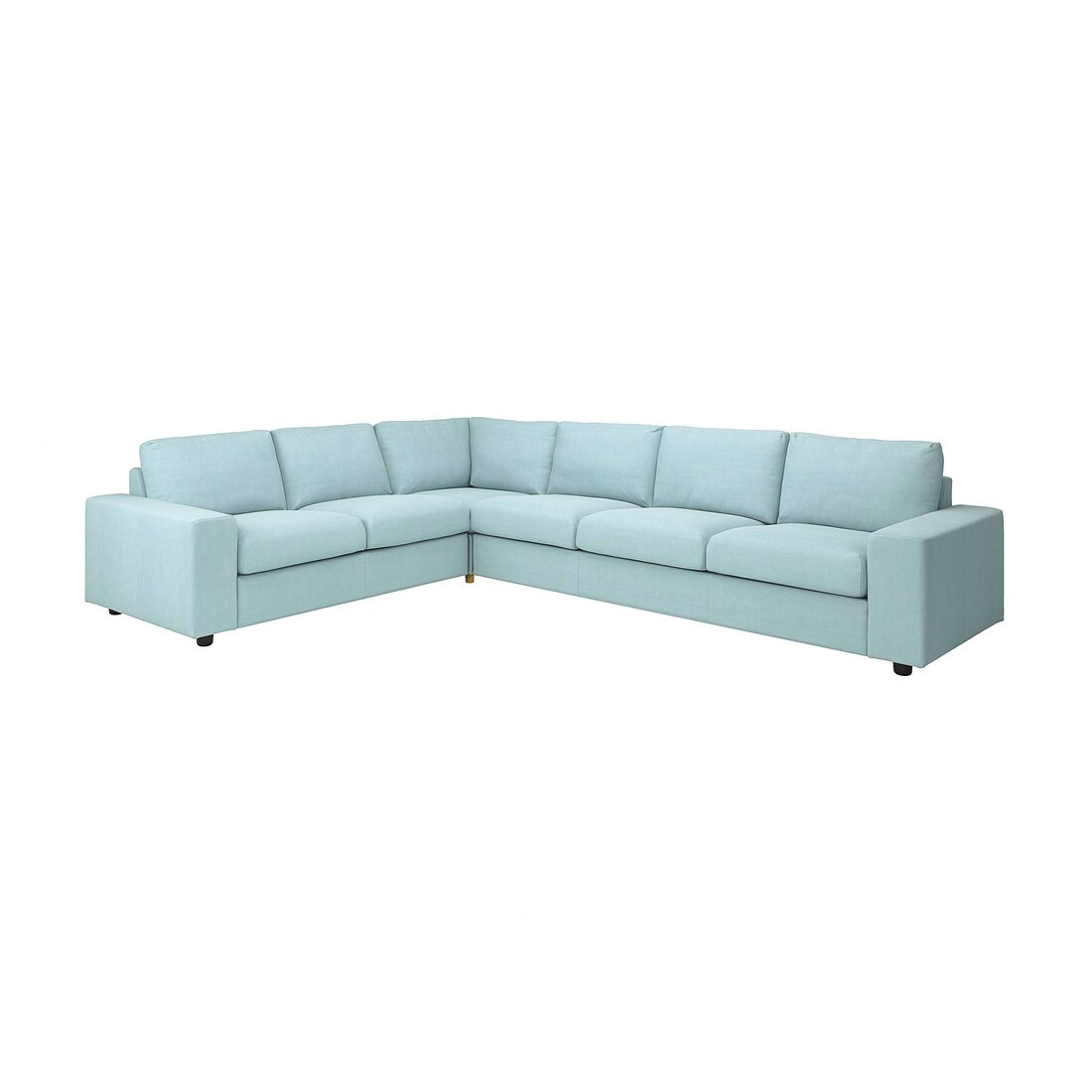 VIMLE ВІМЛЕ 5-місний кутовий диван, з широкими підлокітниками / Saxemara блакитний