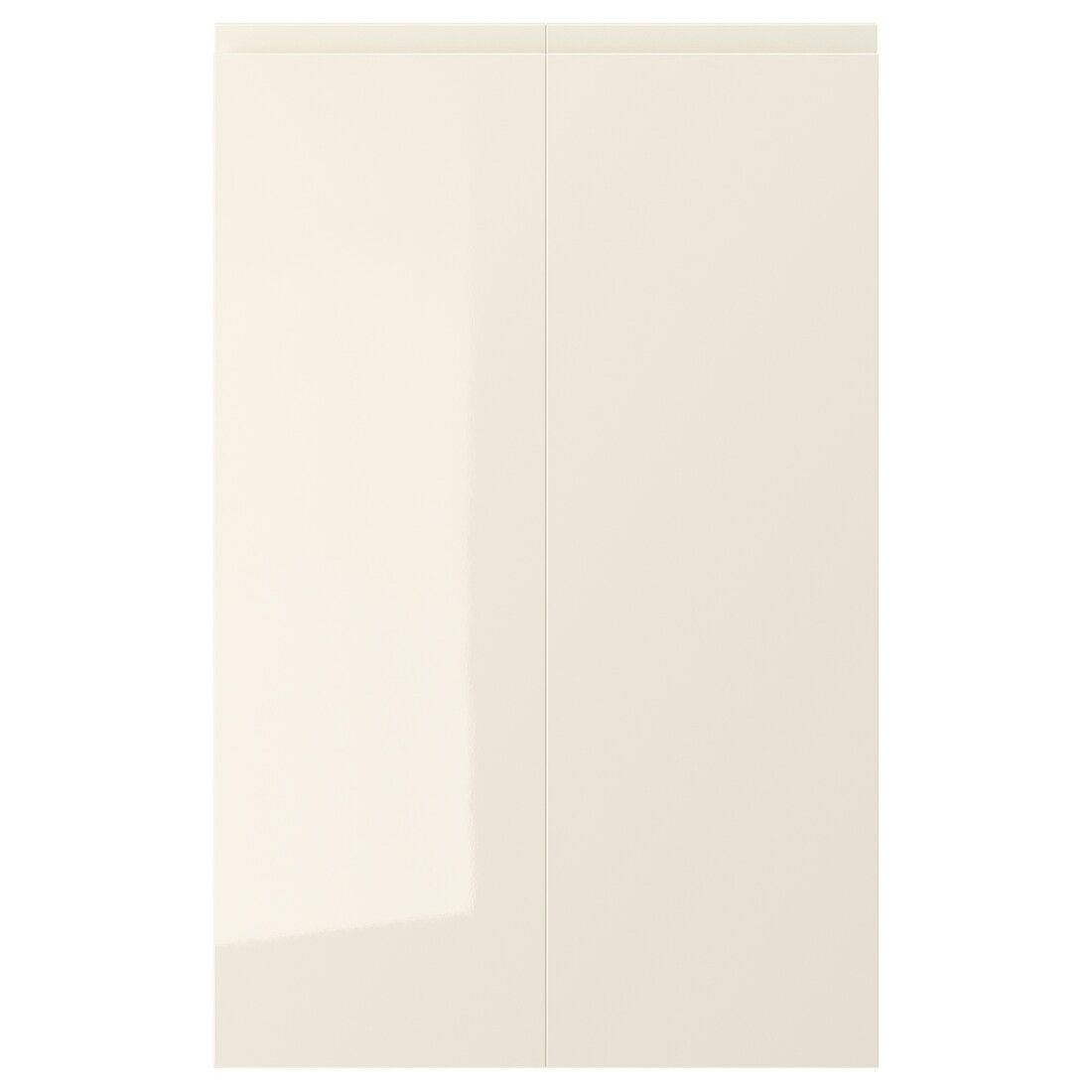 VOXTORP ВОКСТОРП Дверцята для кутової підлогової шафи, лівосторонній / глянцевий світло-бежевий, 25x80 см
