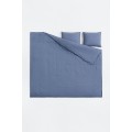 H&M Home Двоспальна льняна постільна білизна, Синій, 200x200 + 50x60 0188589065 | 0188589065