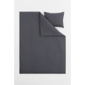 H&M Home Комплект постільної білизни з бавовни, темно-сірий, Різні розміри 0453850063 | 0453850063