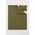 H&M Home Комплект постільної білизни з бавовни, оливково-зелений, Різні розміри 0453850065 | 0453850065