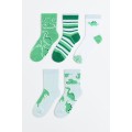 H&M Home Шкарпетки, 5 пар, Зелений/Динозаври, Різні розміри 0760024084 | 0760024084
