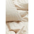 H&M Home Односпальна постільна білизна з бавовняного сатину, Світло-бежевий/Візерунок, Різні розміри 0813741001 | 0813741001