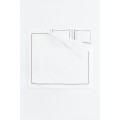 H&M Home Двоспальна постільна білизна з перкалю, Білий чорний, 200x200 + 50x60 0821679001 | 0821679001