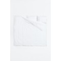 H&M Home Двоспальна постільна білизна з перкалю, Білий, 200x200 + 50x60 0821679003 | 0821679003