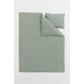 H&M Home Односпальний комплект постільної білизни з мусліну, зелена шавлія, Різні розміри 0888321008 | 0888321008
