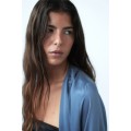H&M Home Сатиновий халат, Пиловий синій, Різні розміри 0892090012 | 0892090012