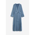 H&M Home Сатиновий халат, Пиловий синій, Різні розміри 0892090012 | 0892090012