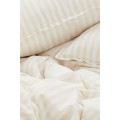 H&M Home Двоспальна постільна білизна, Світло-бежевий/смугастий, 200x200 + 50x60 0897124002 | 0897124002