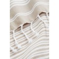 H&M Home Бавовняний пляжний рушник, Бежевий/Смугастий, 80x165 0944134003 | 0944134003