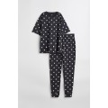 H&M Home Трикотажна піжама, Темно-сірий/Горошок, Різні розміри 0970593007 0970593007