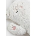 H&M Home Велюрова М'яка іграшка, Натуральний білий/Кіт 1003610002 | 1003610002