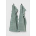 H&M Home Бавовняні рушники для гостей, 2 шт., зелена шавлія, 30x50 1025199003 | 1025199003