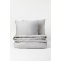 H&M Home Двоспальна постільна білизна з сатину, світло сірий, 200x200 + 50x60 1032169003 | 1032169003