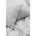 H&M Home Двоспальна постільна білизна з сатину, світло сірий, 200x200 + 50x60 1032169003 | 1032169003