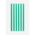 H&M Home Пляжний рушник в смужки, Зелений/Білий, 80x165 1062313008 | 1062313008