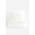 H&M Home Постільна білизна з жатої тканини, Білий, 150x200 + 50x60 1073216004 | 1073216004