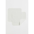 H&M Home Махровий рушник для обличчя, 2 шт., Світло-сірий/смугастий, 25x25 1084658002 | 1084658002