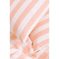 H&M Home Двоспальна постільна білизна в смужки, Світло-оранжевий/смугастий, 200x200 + 50x60 1086033005 | 1086033005