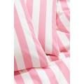 H&M Home Двоспальна постільна білизна в смужки, Світло-рожевий/смугастий, 200x200 + 50x60 1086033009 | 1086033009