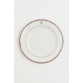 H&M Home Велика керамічна тарілка, Білий/Коричневий 1092335001 | 1092335001