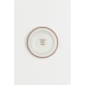 H&M Home Маленька керамічна тарілка, Білий/Коричневий 1092341001 | 1092341001