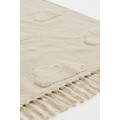 H&M Home Бавовняний килим з пухнастим малюнком, Натуральний білий, 70x140 1098681001 1098681001