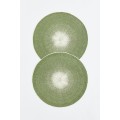 H&M Home Підкладка під прибори, 2 шт., Зелений хакі/Затінення, D38 1116103003 1116103003