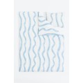 H&M Home Односпальна постільна білизна з бавовни з візерунками, Світло синій, 150x200 + 50x60 1117155002 | 1117155002