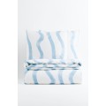 H&M Home Двоспальна постільна білизна з бавовни з візерунками, Світло синій, Різні розміри 1117160002 1117160002