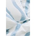 H&M Home Двоспальна постільна білизна з бавовни з візерунками, Світло синій, Різні розміри 1117160002 1117160002