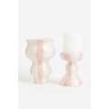 H&M Home Керамічна ваза в смужки, Світло-рожевий/Білий 1126841001 | 1126841001