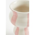 H&M Home Керамічна ваза в смужки, Світло-рожевий/Білий 1126841001 | 1126841001