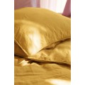 H&M Home Двоспальна постільна білизна з суміші льону, Темно-жовтий, 200x200 + 50x60 1127676008 | 1127676008
