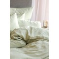 H&M Home Двоспальна постільна білизна з суміші льону, Світло зелений, 200x200 + 50x60 1127676004 | 1127676004