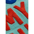 H&M Home Бавовняний килимок з мотивом пучків пряжі, Бірюза/Моя кімната, 90x130 1165575001 | 1165575001