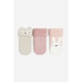 H&M Home Шкарпетки махрові, 3 пари, Світло-рожевий/Кролик, Різні розміри 1167714001 | 1167714001