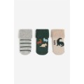 H&M Home Шкарпетки махрові, 3 пари, Темно-зелений/Динозаври, Різні розміри 1167714005 | 1167714005