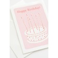 H&M Home Вітальна листівка з конвертом, Світло-рожевий/Торт до дня народження, 17.8x12.7 1173699001 | 1173699001