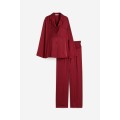 H&M Home МАМА Піжама з сорочкою та штанями, Темно червоний, Різні розміри 1191984002 | 1191984002