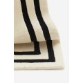 H&M Home Пухнастий вовняний килим, Натуральний білий/чорний, 80x200 1192669001 | 1192669001
