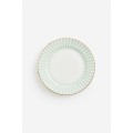 H&M Home Порцелянова тарілка середнього розміру, Зелений/Смугастий 1206254001 | 1206254001
