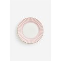H&M Home Порцелянова тарілка середнього розміру, Рожевий/Смужки 1206254002 | 1206254002