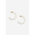 H&M Home Позолочені сережки кільця з перлами, Білий 1216015001 | 1216015001