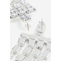 H&M Home Довгі сережки зі стразами, сріблястий 1222096001 1222096001