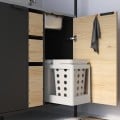 IKEA ÄSPINGE Міні-кухня, чорний / ясен, 120x60x202 см 10500281 105.002.81