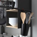 IKEA ÄSPINGE Міні-кухня, чорний / ясен, 120x60x202 см 10500281 105.002.81