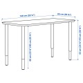 IKEA ANFALLARE АНФАЛЛАРЕ / OLOV ОЛОВ Письмовий стіл, бамбук / білий, 140x65 см 19417701 194.177.01