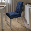IKEA BERGMUND БЕРГМУНД Стілець, білий / Kvillsfors темно-синій / синій 39428973 394.289.73
